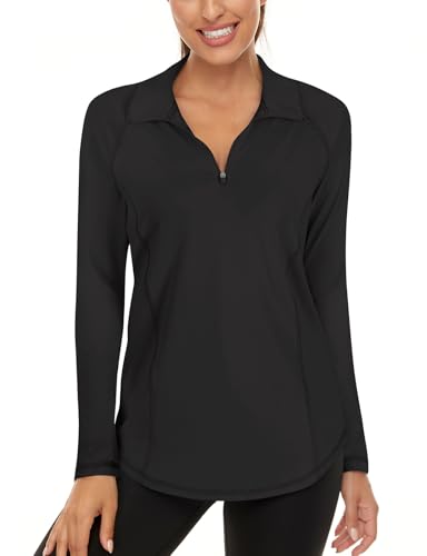 Amazon.com: LURANEE Womens UPF 50+ Long Sleeve 1/4 Zip Pullover