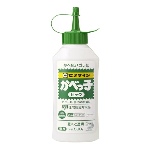 セメダイン 壁紙補修用(ビニール・紙・布) 接着剤 かべっ子 ビック 500g（Amazon）