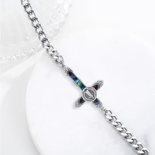 XILES 925 Sterling Silver Patron Saint Medal Bracelet Amulet Protection Jewelry Birthday for Men Women with Gifts Box2