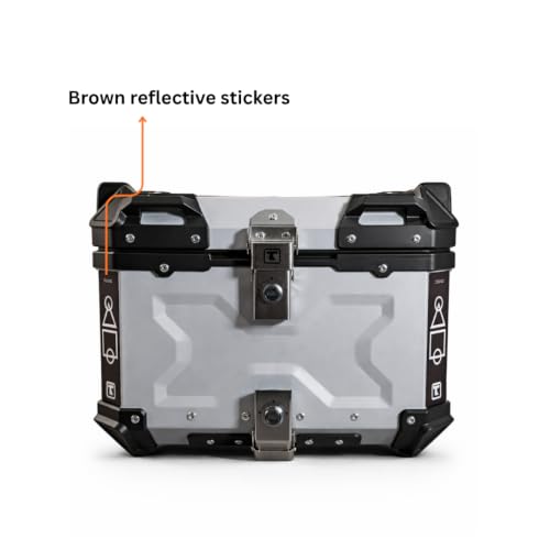 Image of CORE 45L Aluminium Motorcycle Travel Combo | X-Type Touring Storage Case with Universal Mount Plate | Lockable Rear Luggage Carrier for Travel Essentials | Water-Resistant Top Case - Aero Silver