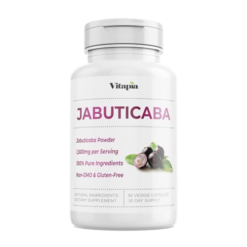 Vitapia Jabuticaba 1,500mg - Jabuticaba Powder Capsule Supplement - Non GMO & Gluten Free - 90 Veggie Capsules