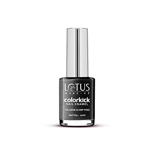 Image of Lotus Make-Up Colorkick Nail Enamel - Black Angel 83 | Chip Resistant | Glossy Finish | 10ml
