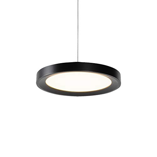 VONN Salm VMP22530BL 6" Pendant Lighting Fixture in Black Integrated LED, 6" L x 6" W x 61.75" (39.25") H