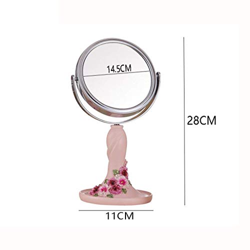 Espejo de maquillaje doble cara redondo portátil 7 pulg miniatura 2