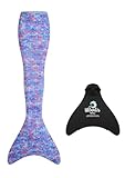 Mermaid Planet Women’s Deluxe 2-Piece Swimming Mermaid Tail Set with Mermaid Tail, & Atlantis Mono Fin, UV Resistant Mermaid Tail | Made in UK. The Emily. Size 12-14