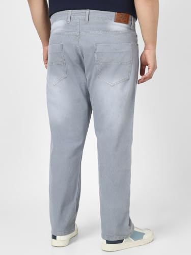 Image of Urbano Plus Men's Straight Fit Mid Rise Washed Jeans Stretchable