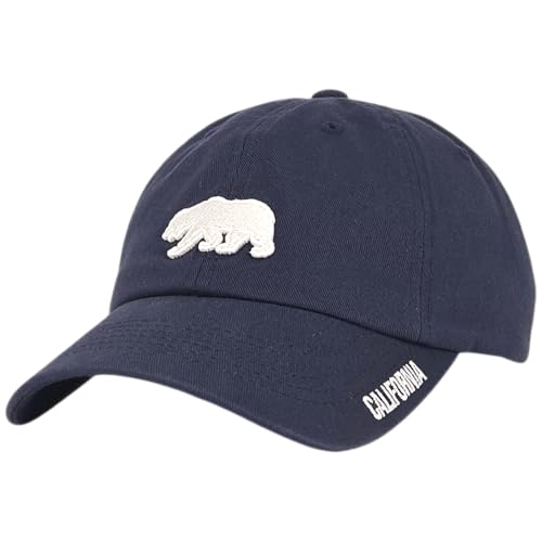 E BY ELIDAN California Bear 3D Embroidered Dad Hat, Navy