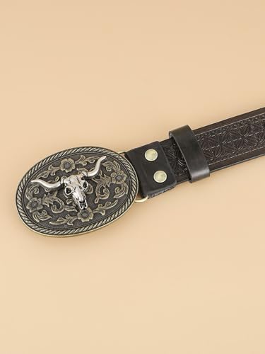 Image of Verdusa Women's Vintage Western Leather Buckle Belt
