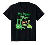 Kids My Mimi and Papa Love Me Dinosaur Grandson T-Shirt