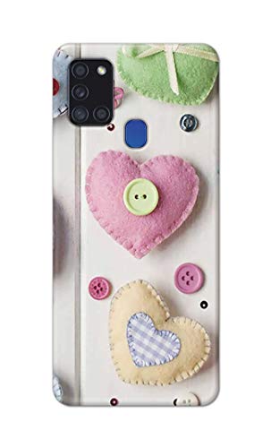 Image of PRINTFIDAA Heart Shape Hard Back Cover for Samsung Galaxy A21S, SM-A217F / DS, SM-A217M / DS, SM-A217F / DSN Back Cover -(P6) KAT1010
