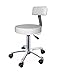 EDELWEISS BEAUTY Taburete Blanco Giratorio Altura Ajustable cormado tapizado de PU Anti-Manchas (Blanco)