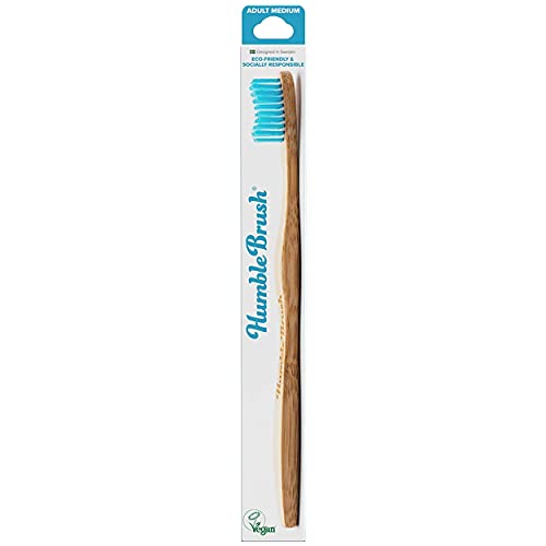 Humble Brush Bambus-Zahnbürste für Erwachsene medium blau 4 Stk Cover