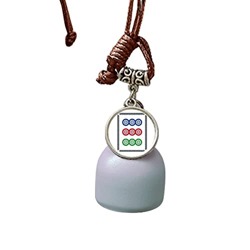 Campana para coche Mahjong Circle Dots 9 colgante artesanal de coleccionista con tintes finos 2