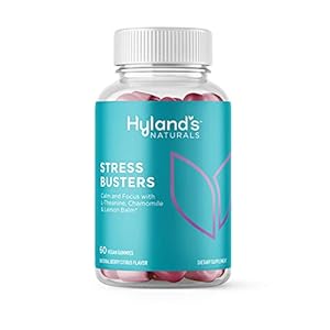 Stress Busters Gummies by Hyland’s Naturals, Calm and Focus with L-Theanine, Chamomile and Lemon Balm, 60 Vegan Gummies…