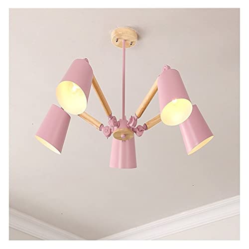 Chandelier, LED VfA߉\ȃy_g Cg E27 ؐ_CjO CgvVF[ht_ȃnMO v TXyVƖAƖ(Pink,5ArmsDia980xH425mm)