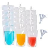 Bolsas para Bebidas Reutilizables y Ocultas - Pack de 15 Frascos Plegables de Plástico (250ml, 350ml, 500ml) para Viajes, Camping, Picnic, Fiestas y Festivales