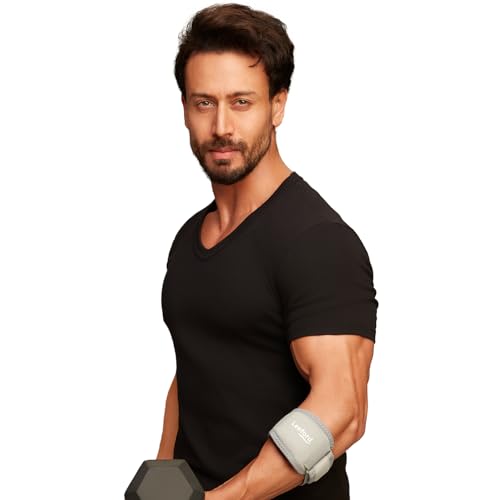 Leeford Ortho Tennis Elbow Support, Neoprene Elbow Band for Pain Relief, with Adjustable Velcro Strap for Gym Workout, Lightweight, Skin-Friendly for Men and Women - Size (M)