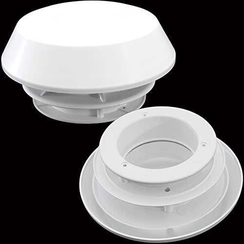 Ventilador de techo para caravana o barco, color blanco, 2 piezas, con conector de manguera de 85 mm