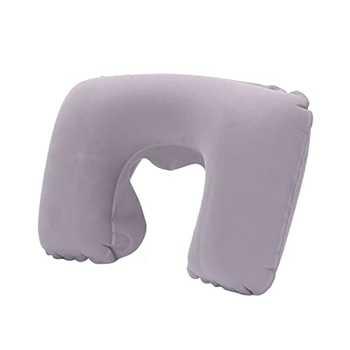 Naunna Almohada Cervical Hinchable para el Cuello, Cojín Reposacabezas Inflable [Práctica, Suave y Compacta], Almohada de Viaje Ideal para Dormir en el Avión, Tren y Coche (Gris)