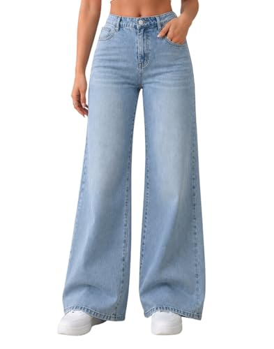 Image of ADBUCKS Baggy Jeans for Women || Women,s Loose Jean Pants || Oversized Jean's for Women's || Wide Leg Jean,s for Woman || Casual Jins for Woman's