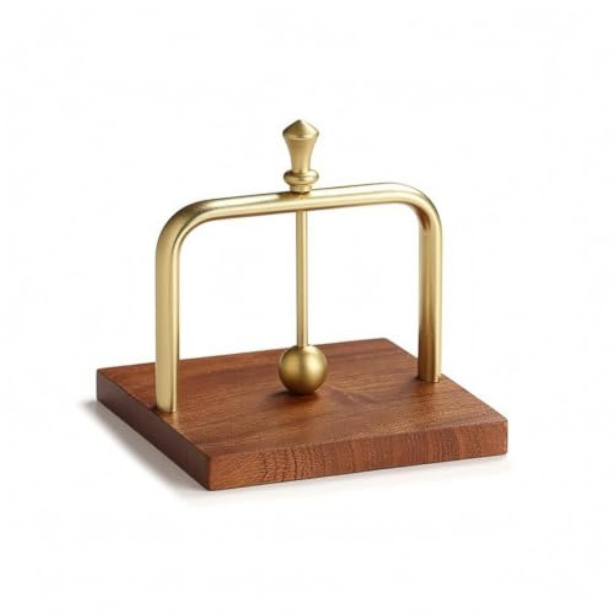 Minimalist Napkin Holder with Wooden Base, Gold