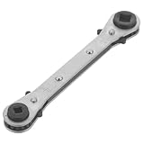 WRITWAA Doppelkopf Ratschenschlüssel Hlk Kältemittel Schraubenschlüssel Schnellratschenschlüssel für Klimaanlagenreparatur Ergonomisch Leichter Stahl