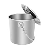 WFIETN - Cubo de acero inoxidable de 6 L/12 l, cubo de acero inoxidable como cubo de alimentos, cubo industrial, cubo de jardín, apto para alimentos, cubo de cocina, inoxidable, cubo industrial, con