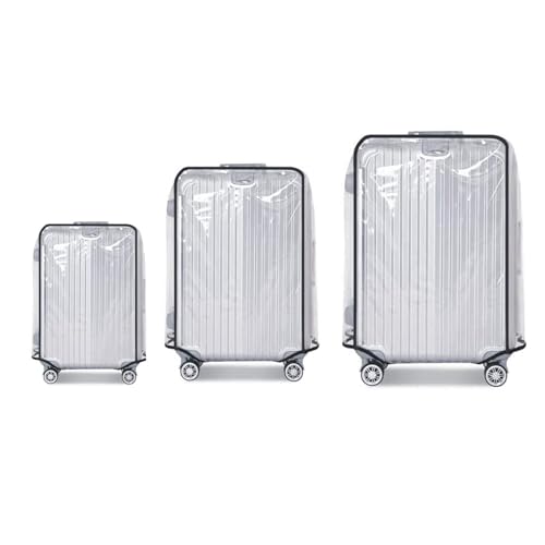 3-Piece Clear PVC Suitcase Cover Set - Luggage Protector for 20-24-28 Inch Suitcases