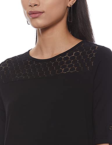 Image of Max Women's Lace Insert Round Neck Regular Fit Top