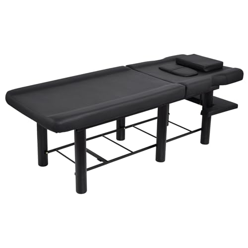 Spa Table, Stationary Massage Table | Massage Bench Waching Bed - Metal Frame Cosmetic Table with Adjustable Backrest for Spa Hairdressing Cosmetics