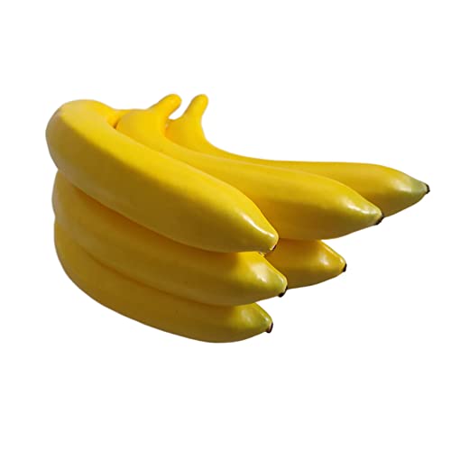 Jilukibo Plastic Individual Fake Fruit Bananas, Artificial Lifelike Simulation Yellow Bananas For Photography Props Paintings Model, Storefront Party, Kitchen Decor (6 Pack) #TOP22
