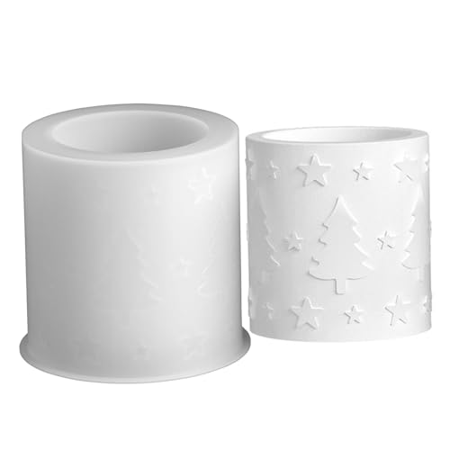 Moldes De Resina Navideños - Árbol De Pilar En Relieve Para Manualidades | Moldes De Silicona Navideños Para Colada De Resina | Para Jabón, Vela, Epoxi, Decoración Hogar, Niños Y