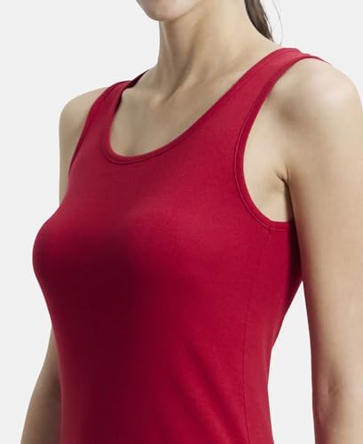 Image of Jockey A113 Women's Super Combed Cotton Rib Fabric Slim Fit Solid Tank Top