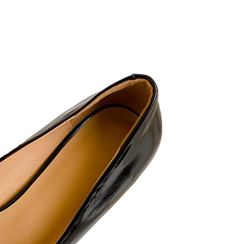 TinaCus Women's Genuine Leather Handmade Pointed Toe Decorated Loop Mid Kitten Heel Office Pumps Shoes3