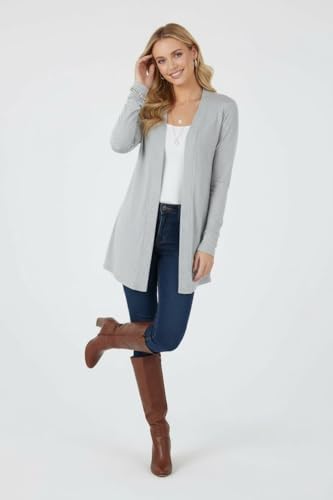 Image of ToBeInStyle Womens Open Front Long Sleeve Lightweight Asymmetrical Draped Cardigan with Side Pockets