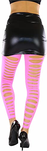 Image of ToBeInStyle Women's Slashed Ripped Shredded Distressed Hosiery Tights Leggings Music Festival