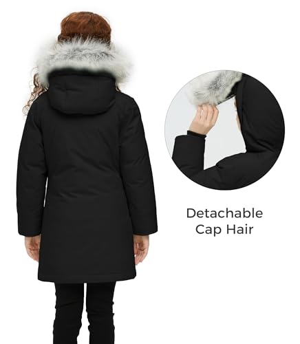 Wantdo Girl's Winter Coat Warm Windproof Insulated Hiking Warm Long Sleeve Puffer Outdoor Running Fall Jacket with Hood2