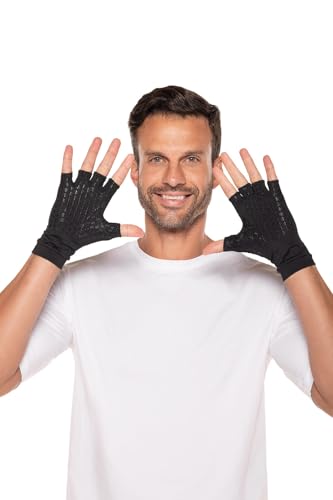 Coolibar Fingerless UV Sun Gloves - UPF 50+ Sun Protection - Ouray in Black - Thumbnail 2