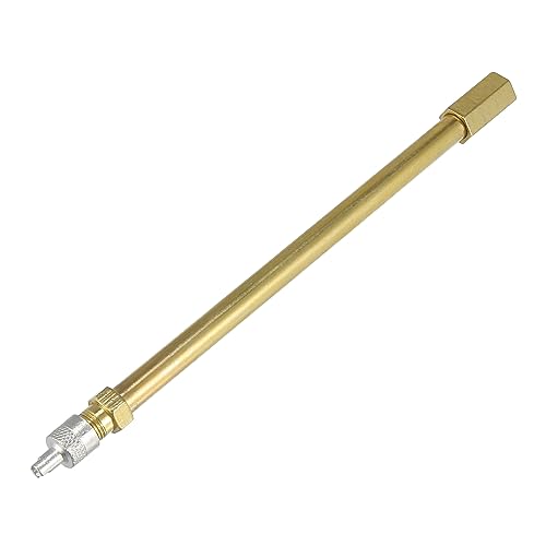 Image of X AUTOHAUX 150mm /5.91 inch Long Brass Auto Tire Valve Extension Adaptor Air Tyre Stem Extender Inflation Stright Bore for Car Truck Motorcycle Bike Mower Scooter