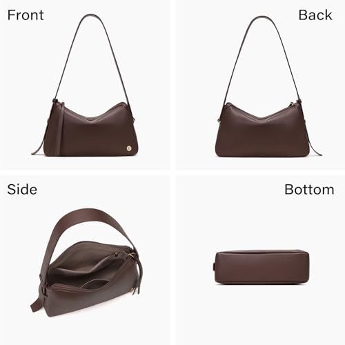 Image of CLUCI Brown Purses for Women, Cute Shoulder Bag, Soft Hobo Handbag Clutch Purse with Adjustable Wide Shoulder Strap