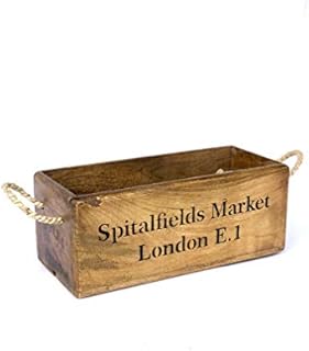 Old Spitalfields Market Wooden Storage Box Vintage Style Crate