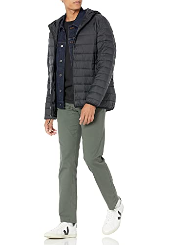 Amazon Essentials Men's Lightweight Water-Resistant Packable Hooded Puffer Jacket, Black, Medium #TOP3