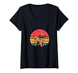 Photo Gallery cane tibetano spaniel tramonto retrò design vintage mamma papà bambini maglietta con collo a v Photo Gallery cane tibetano spaniel tramonto retrò design vintage mamma papà bambini maglietta con collo a v