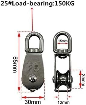 2 Poulies Doubles En Acier Inoxydable M25 - Capacité 150 Kg Chacune, Pivot 360° - Pour Levage, Gréement, Camping - 12