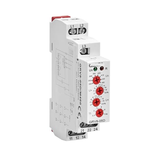 Relais de protection triphasé GRV8-05 avec séquence de phase réglable
