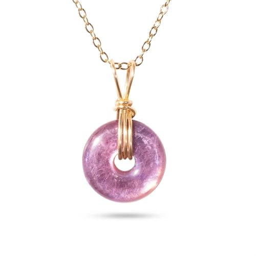 Handmade gem lepidolite Pendant Necklace...