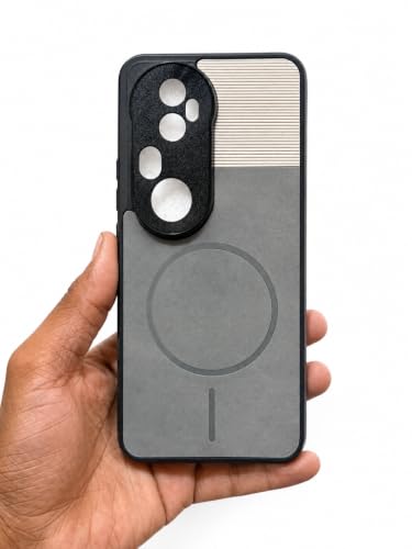 Image of Bintage 2in1 Hard Slim Back Case | Soft Border Camera Protect | Dual PU Leather Finish Back Cover Compatible for Vivo T4 Ultra 5G - White & Grey