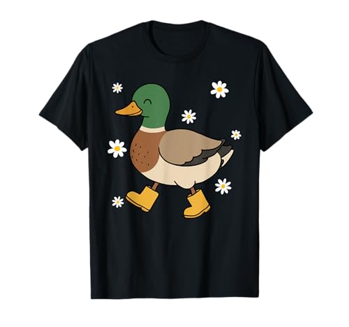 Cute Mallard Duck in Rain Boots T-Shirt