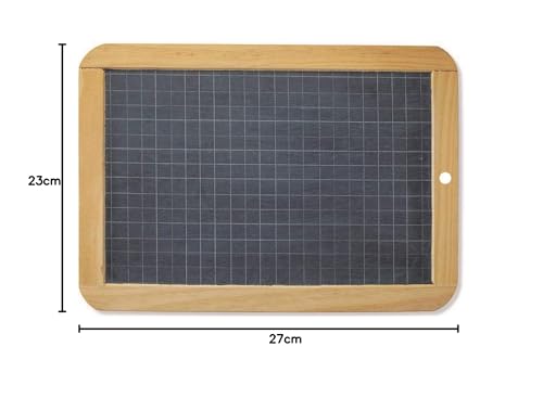 Maped – Set Schiefer schwarz aus Stein (L) 260 x (H) 182 mm + kleine Schwammbürste aus Holz und Filz + 1 Box mit 10 weißen Kreiden