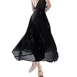 Lopsity Women Ballet wrap Skirt Long Sheer Dance Skirts with Tie Waist Ballet Skirt Chiffon Wrap Dan